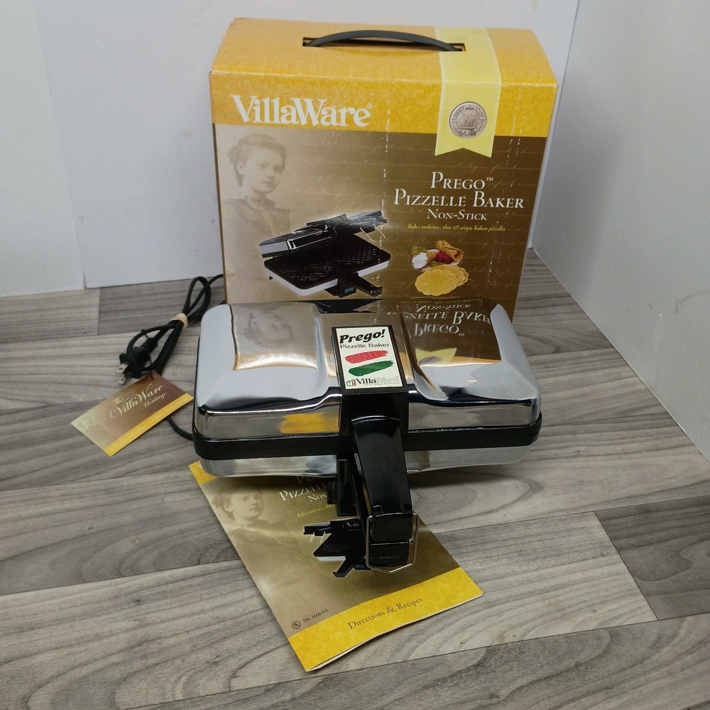 VillaWare Prego Pizzelle Baker Series 2 Maker 3600-NS Italian Cookies